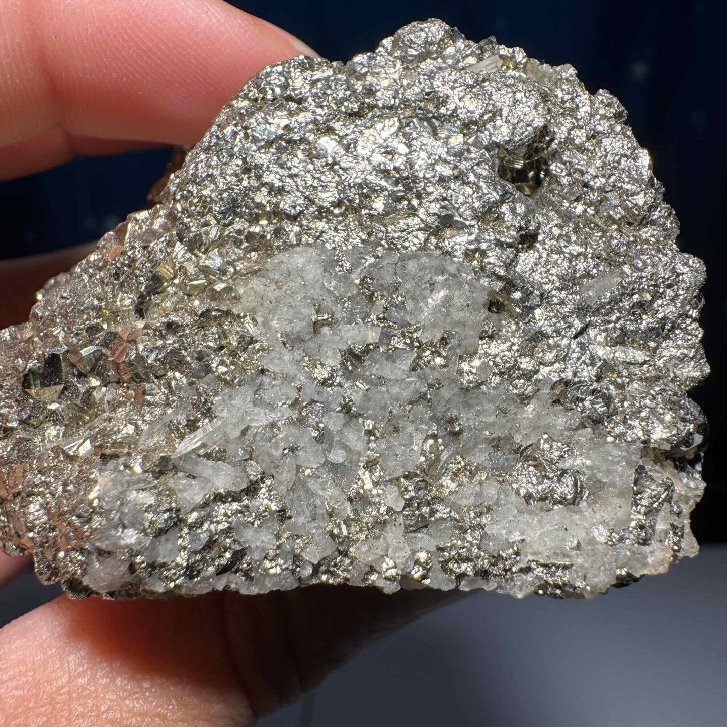 Pyrite with Quartz growth specimen | 2 3/4” long | 272 grams | Pyrite specimen | raw Pyrite | Quartz inclusion
