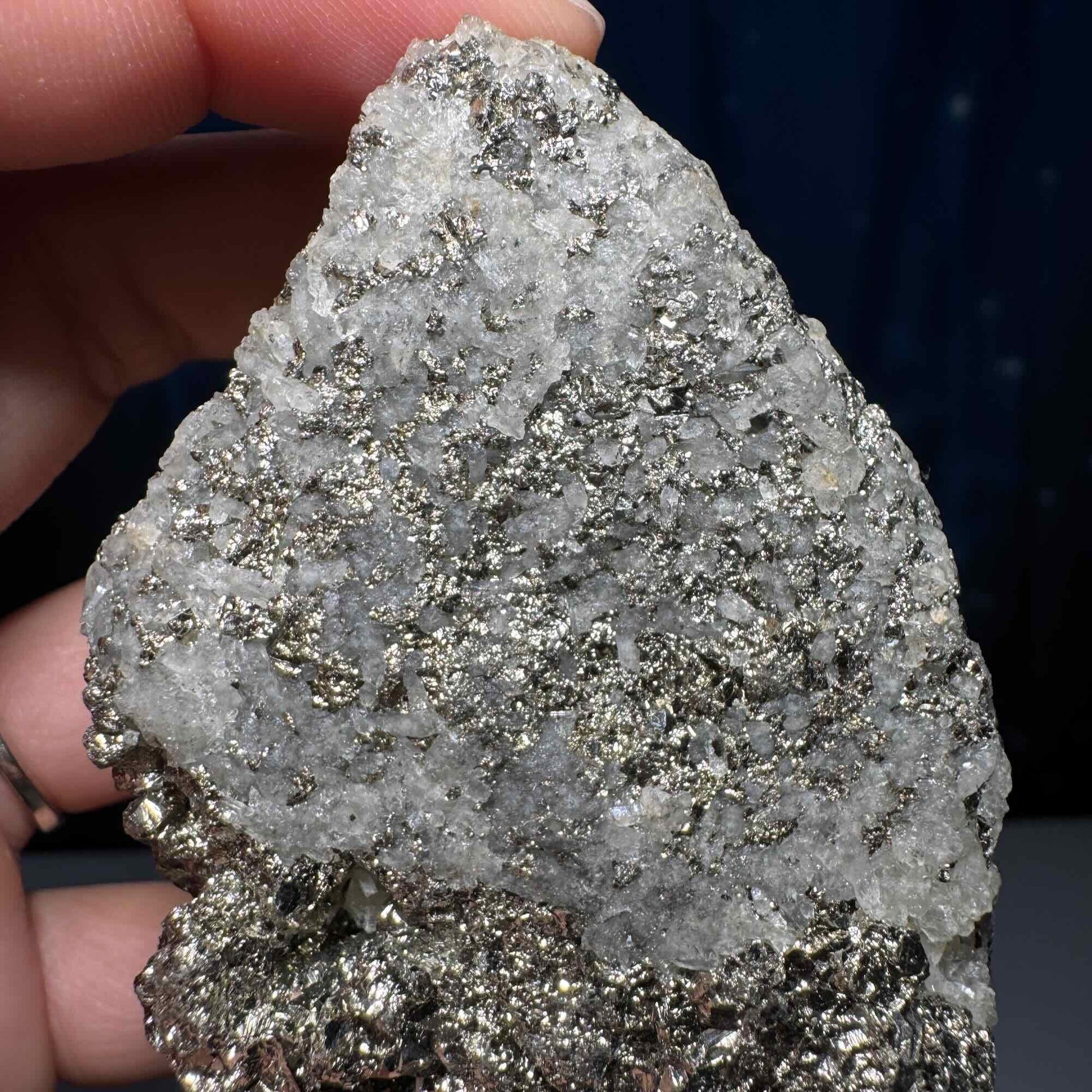 Pyrite with Quartz growth specimen | 2 3/4” long | 272 grams | Pyrite specimen | raw Pyrite | Quartz inclusion