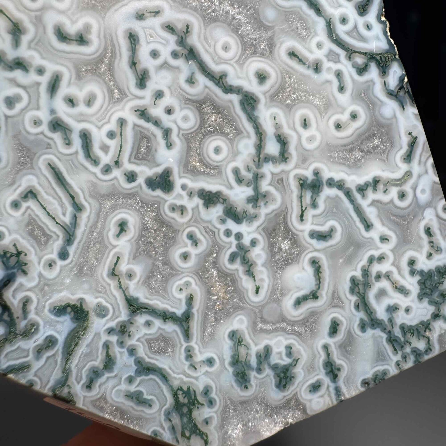 Moss Agate and Quartz cube | 2 1/4" long | 406 grams | floating cube | mini rainbows