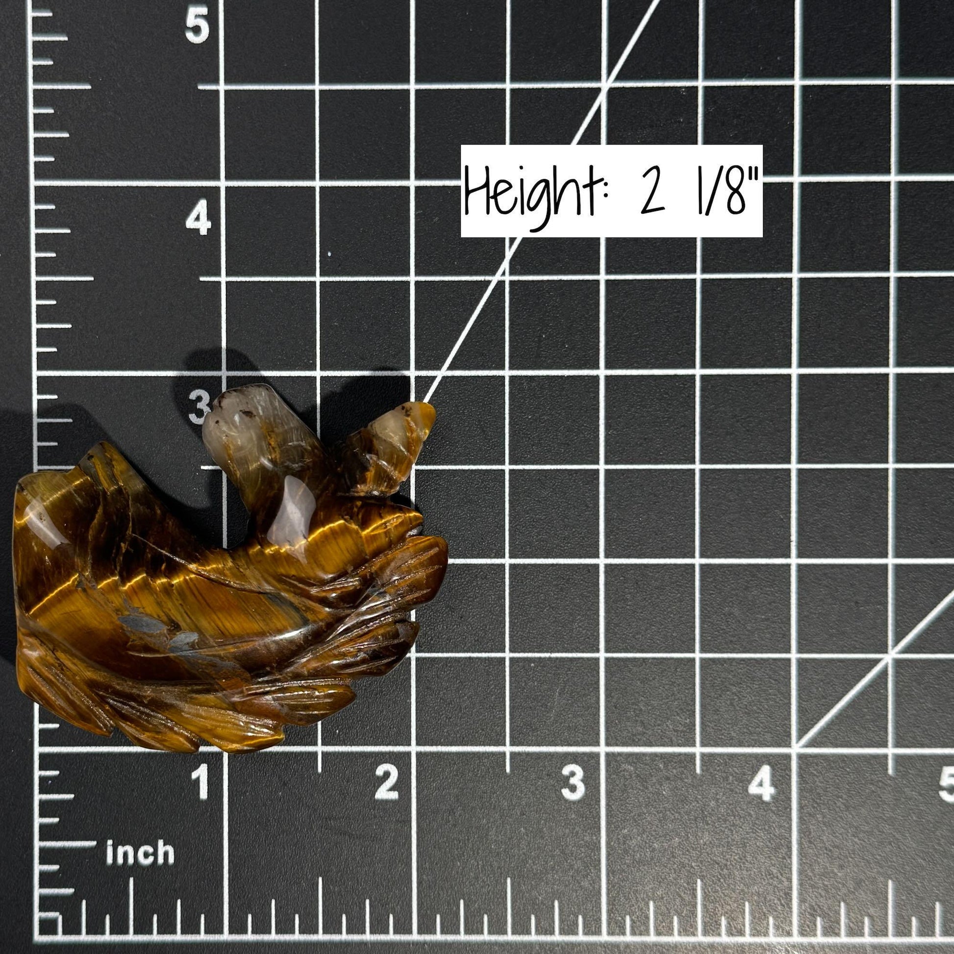 Yellow Tiger's Eye unicorn carving | 2 1/8" tall | 52 grams | flashy Tiger's Eye