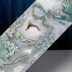 large druzy Moss Agate DT | 8 3/4" long | 519 grams | gorgeous Moss Agate DT | double terminated | green Moss Agate DT