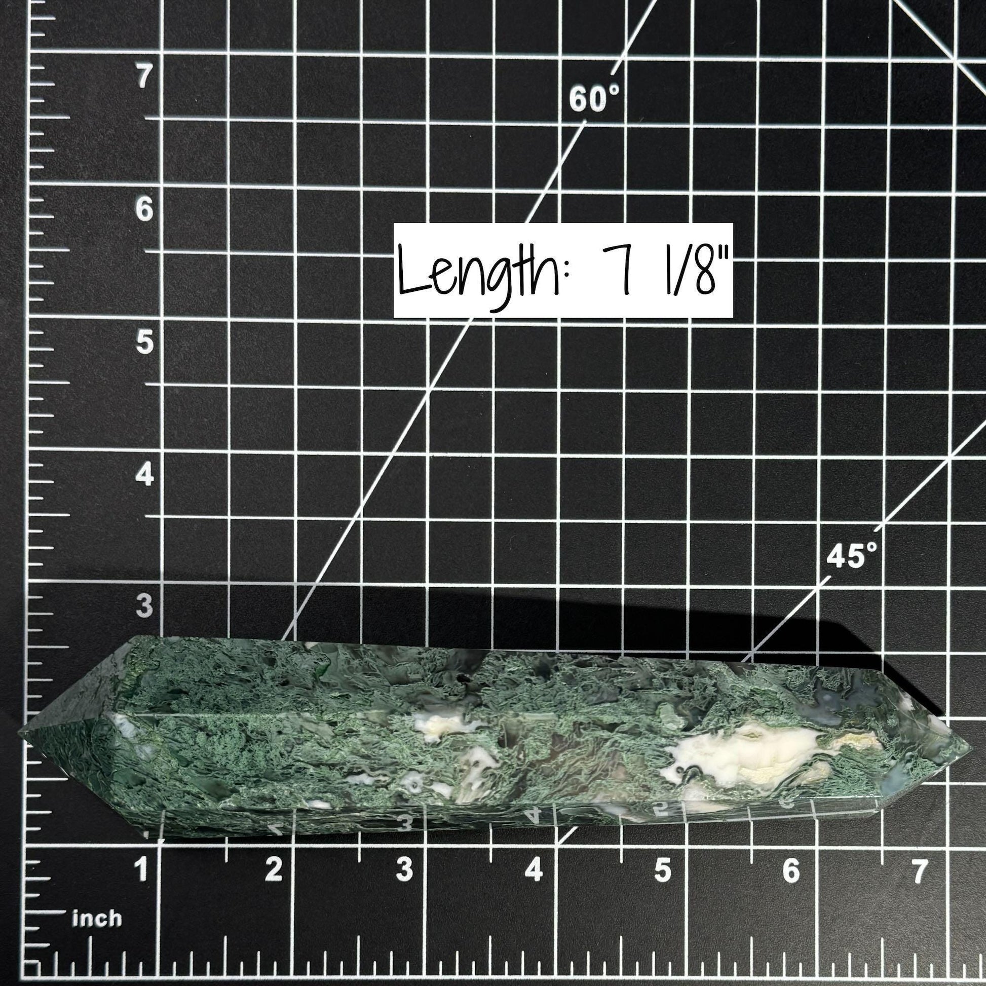 large Moss Agate DT | 7 1/8" long | 286 grams | gorgeous Moss Agate DT | double terminated | green Moss Agate DT