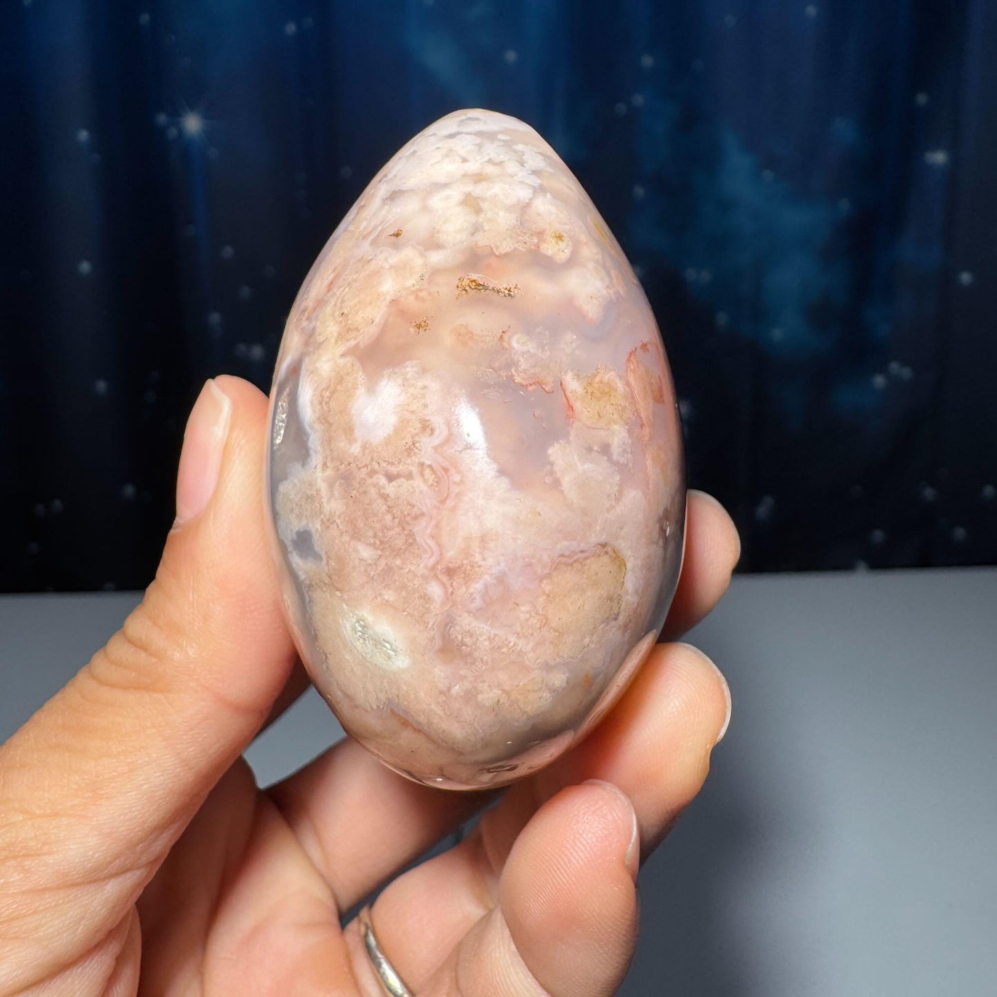 Puffy Flower Agate heart | 2 3/8” long | 215 grams | stand included