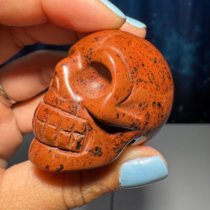 Mahogany Obsidian skull | 1 7/8" long | 70 grams | mini skull | Red Obsidian