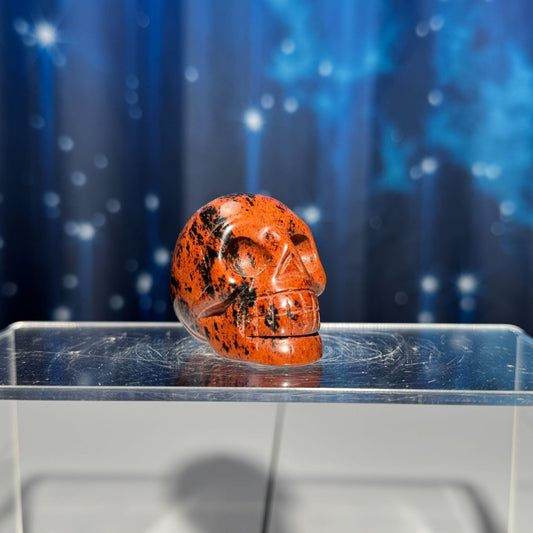 Mahogany Obsidian skull | 1 7/8" long | 70 grams | mini skull | Red Obsidian