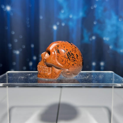 Mahogany Obsidian skull | 2" long | 94 grams | mini skull | Red Obsidian