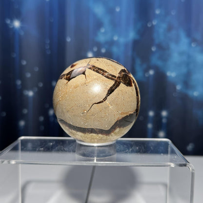 Septarian sphere | 68mm | 456 grams | Dragon Stone | UV reactive | stand included