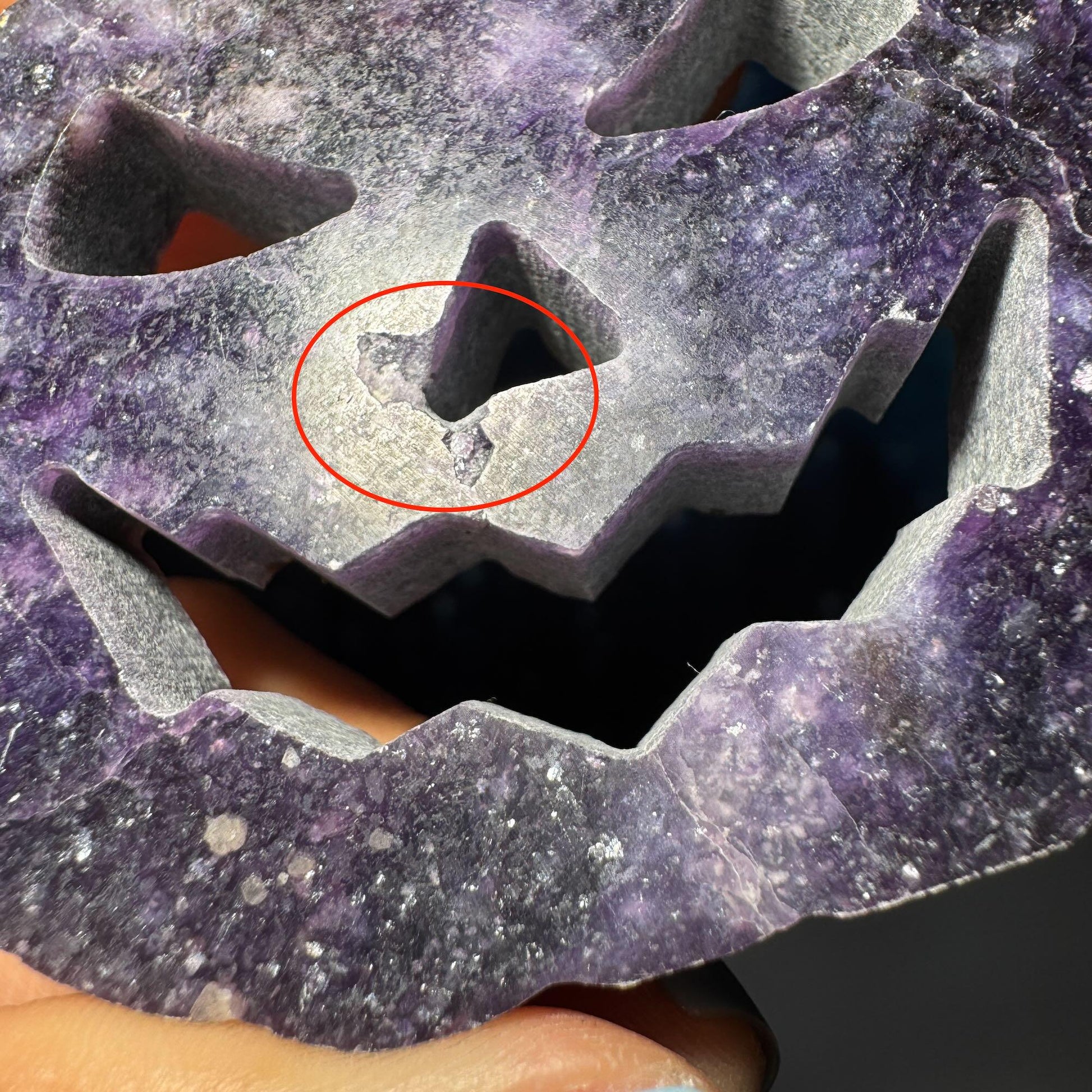 Dark Lepidolite Pumpkin | 2 3/4” tall | 88 grams | Damage Discount | Lithia Mica | self-stands