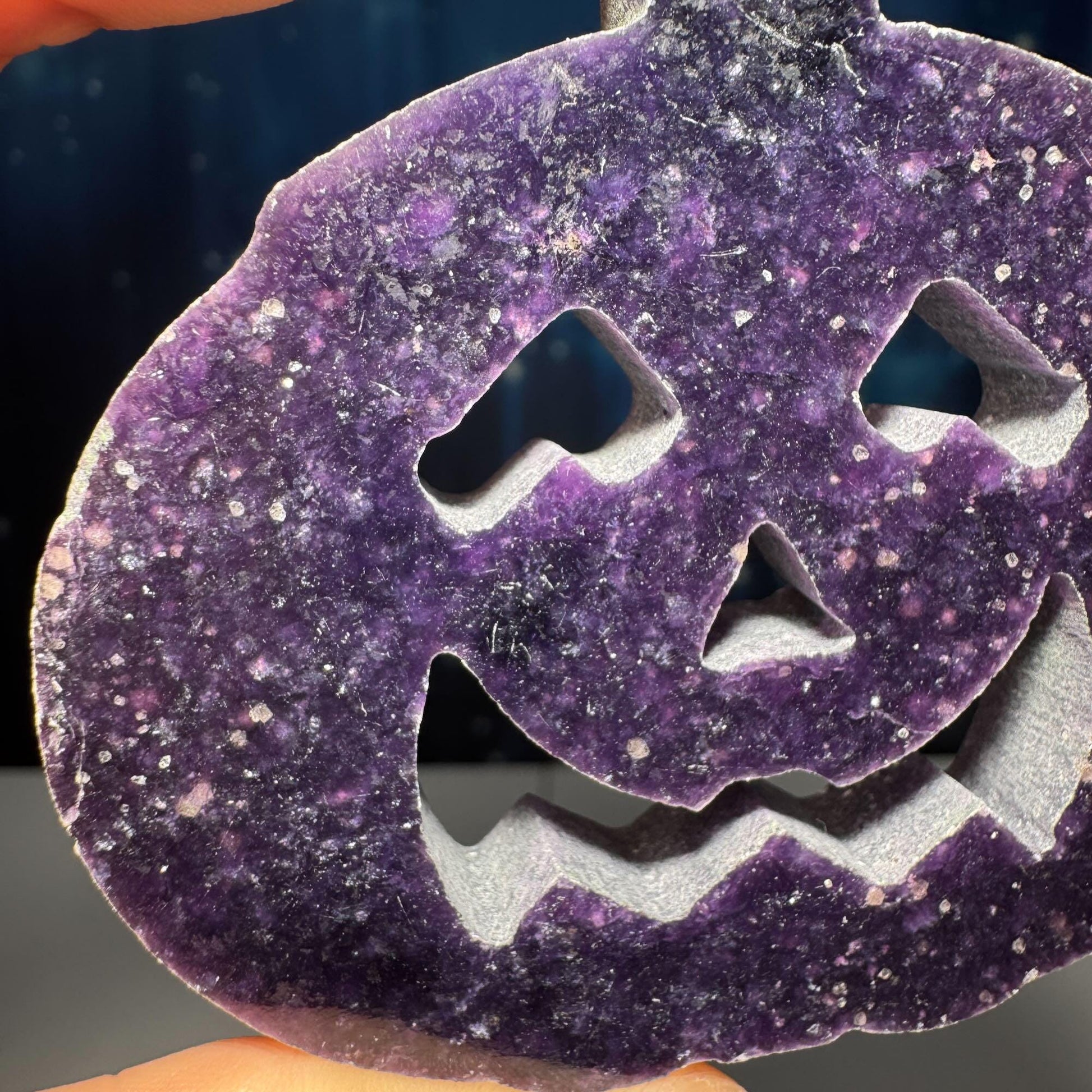 Dark Lepidolite Pumpkin | 2 7/8" long | 77 grams | self-stands