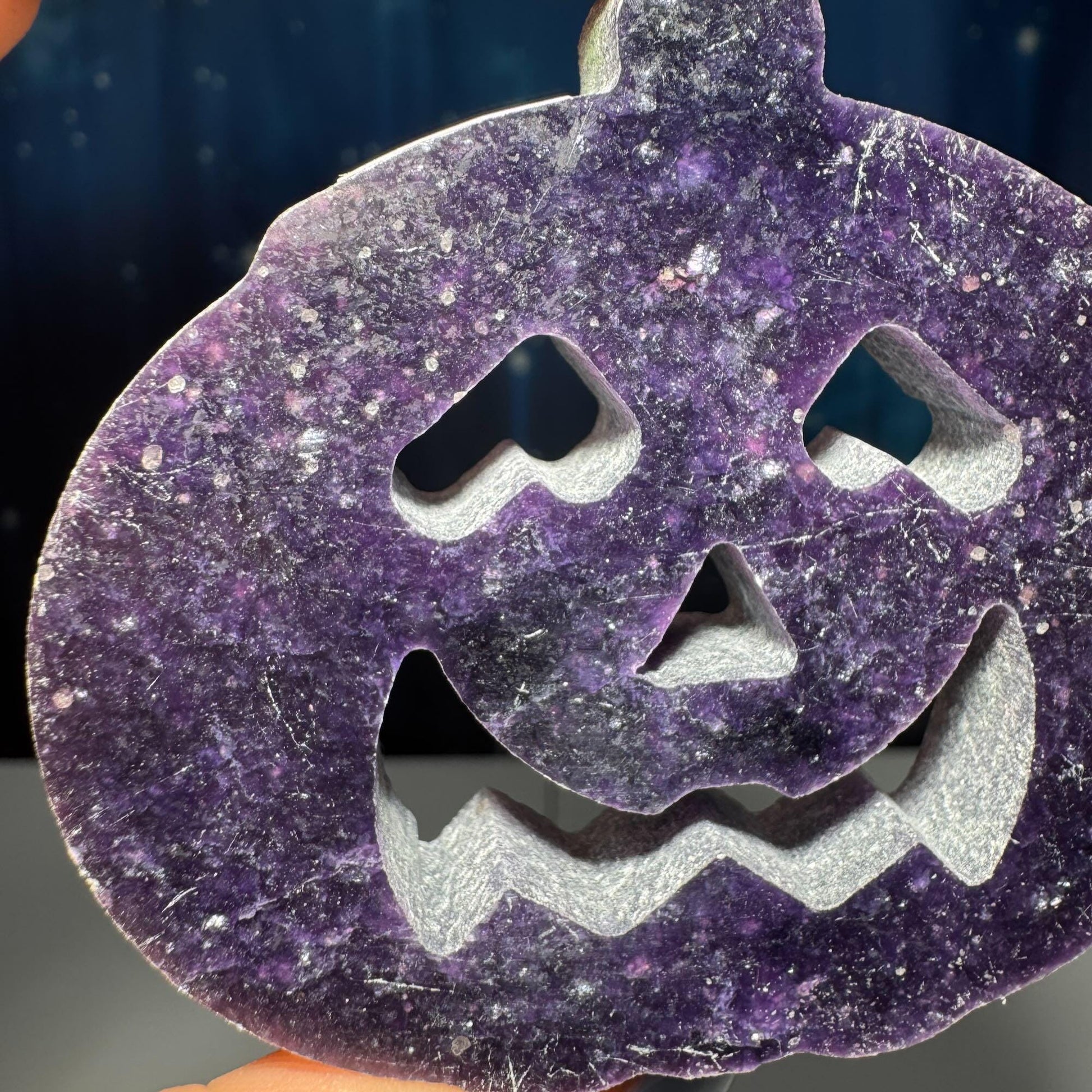 Dark Lepidolite Pumpkin | 2 7/8" long | 77 grams | self-stands