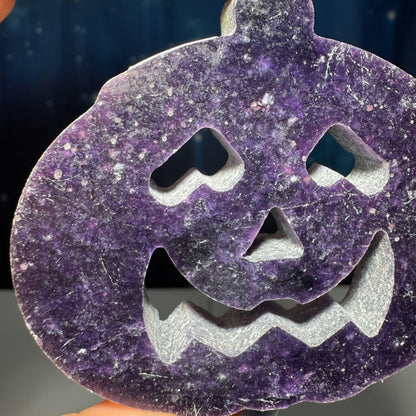 Dark Lepidolite Pumpkin | 2 7/8" long | 77 grams | self-stands