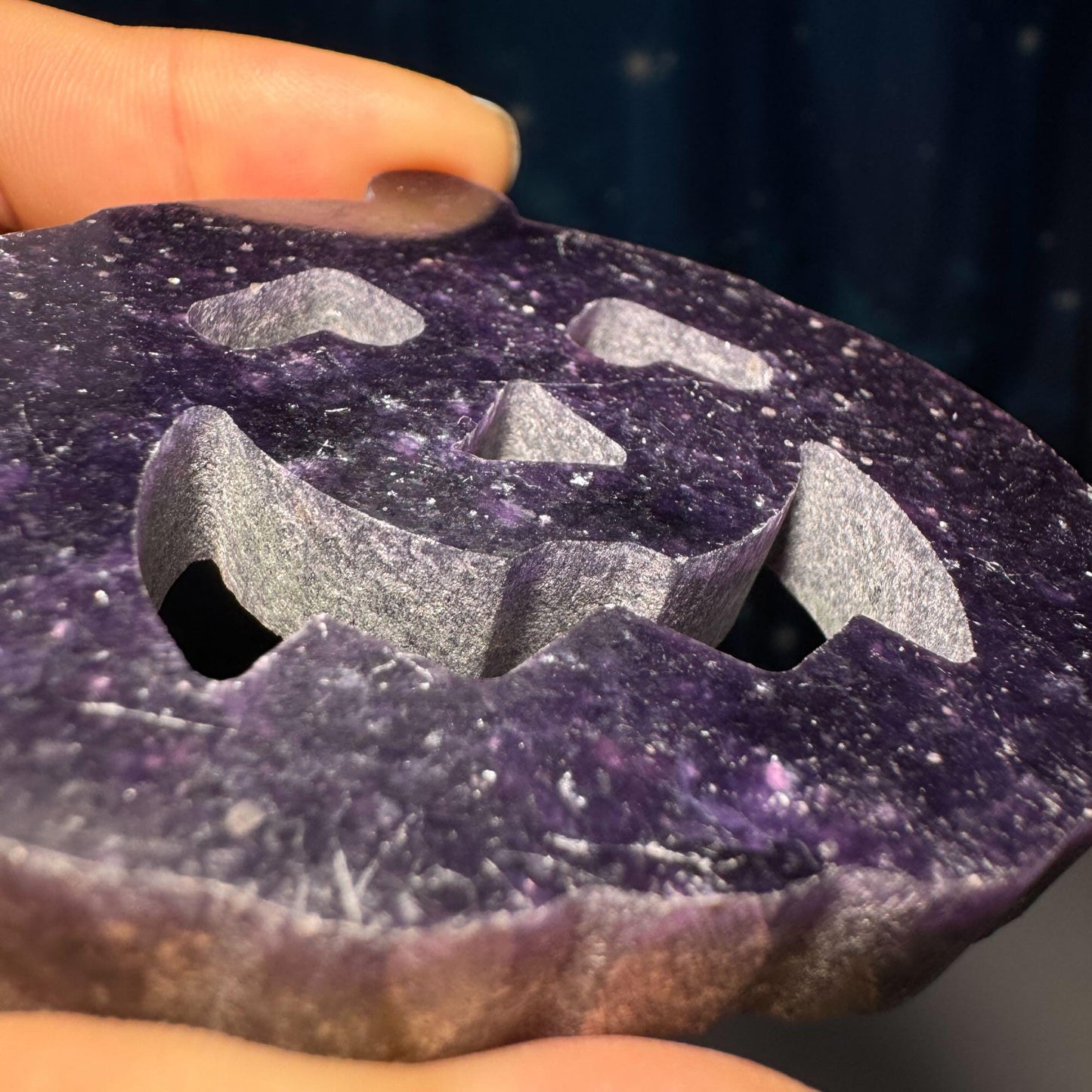Dark Lepidolite Pumpkin | 2 7/8" long | 77 grams | self-stands