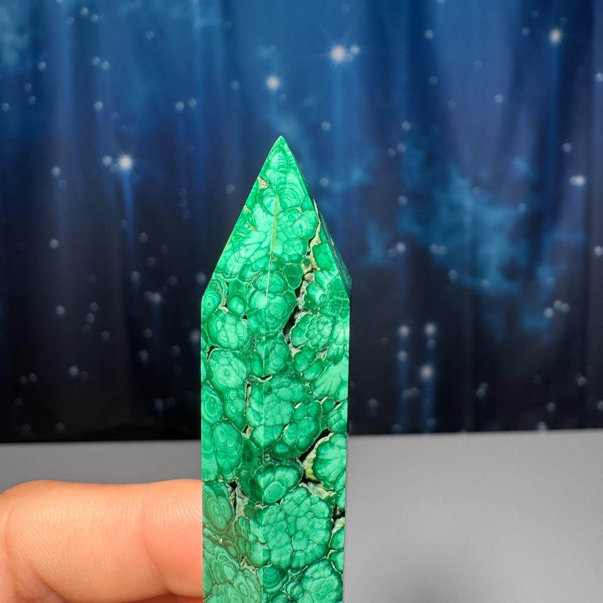 Malachite DT | 3 5/8" long | 52 grams | genuine Malachite | natural Malachite | double termination