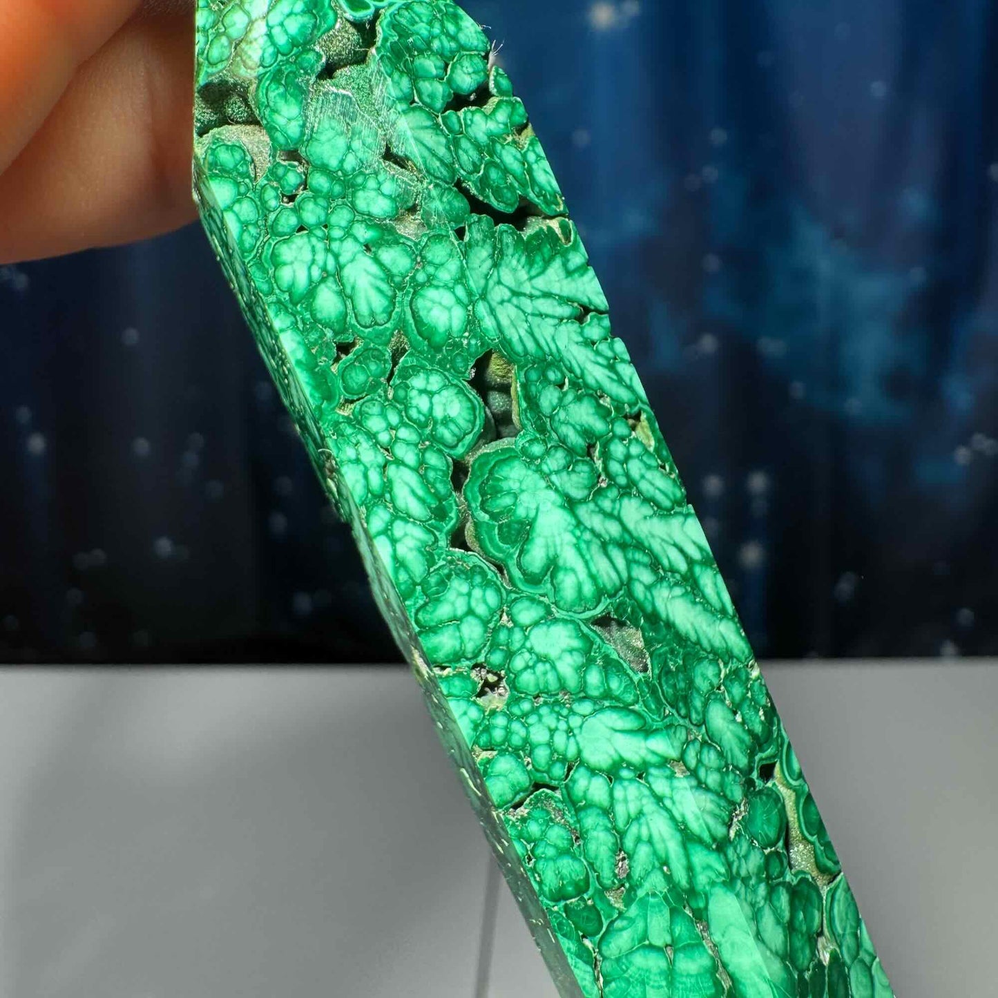 Malachite DT | 4 1/4" long | 76 grams | genuine Malachite | natural Malachite | double termination | Damage Discount