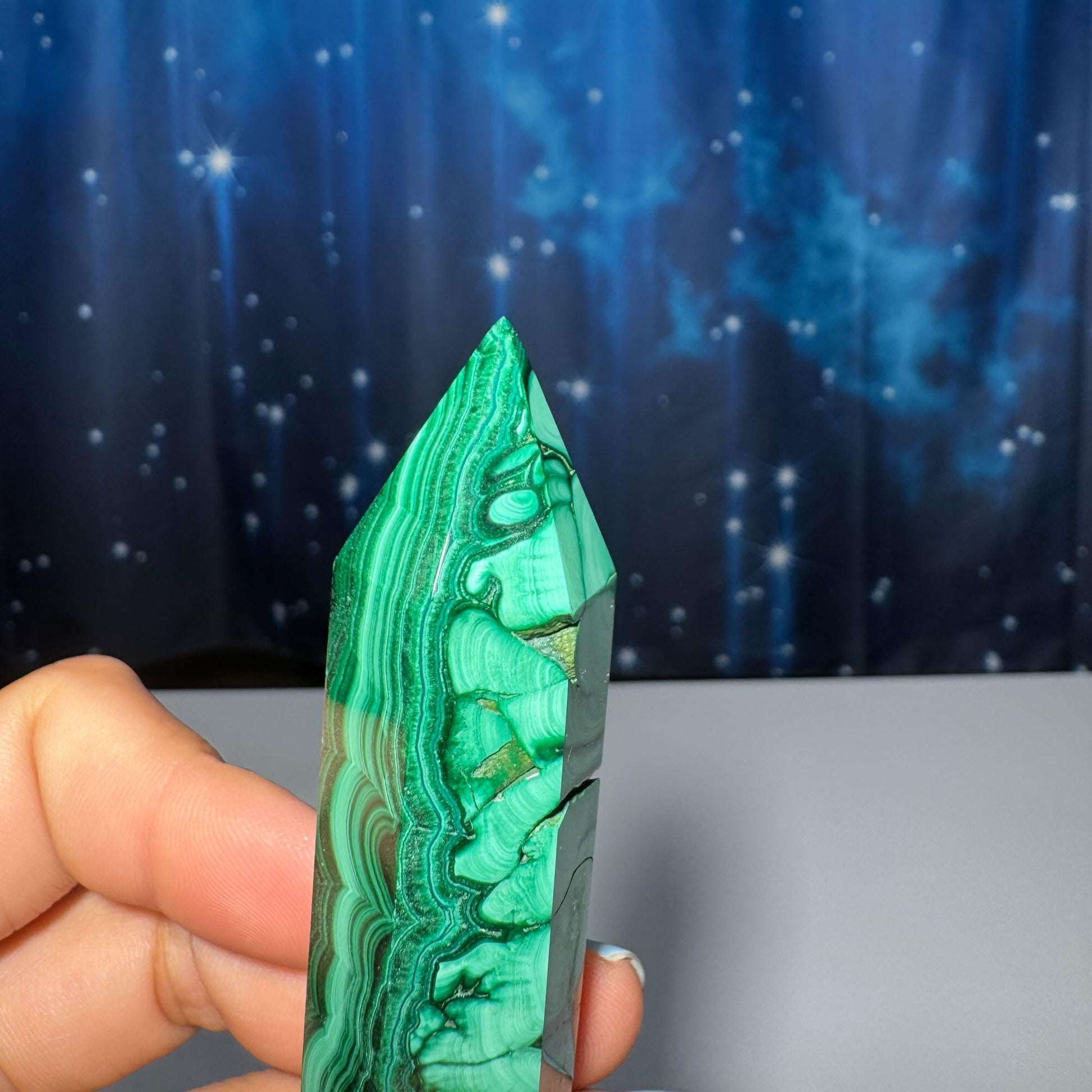 Malachite DT | 3 1/2" long | 74 grams | genuine Malachite | natural Malachite