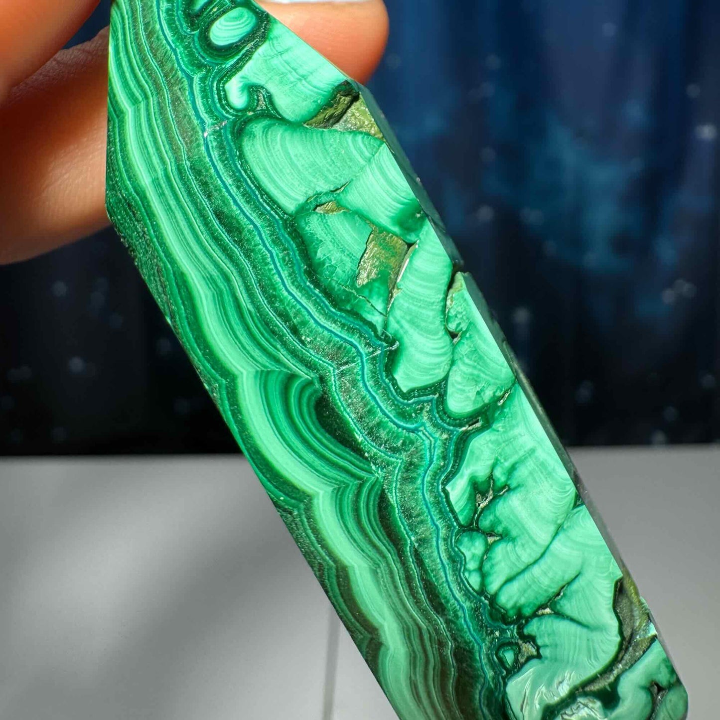 Malachite DT | 3 1/2" long | 74 grams | genuine Malachite | natural Malachite