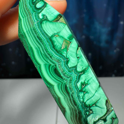 Malachite DT | 3 1/2" long | 74 grams | genuine Malachite | natural Malachite