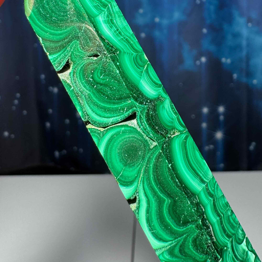 Malachite DT | 4 1/4" long | 79 grams | genuine Malachite | natural Malachite | Damage Discount