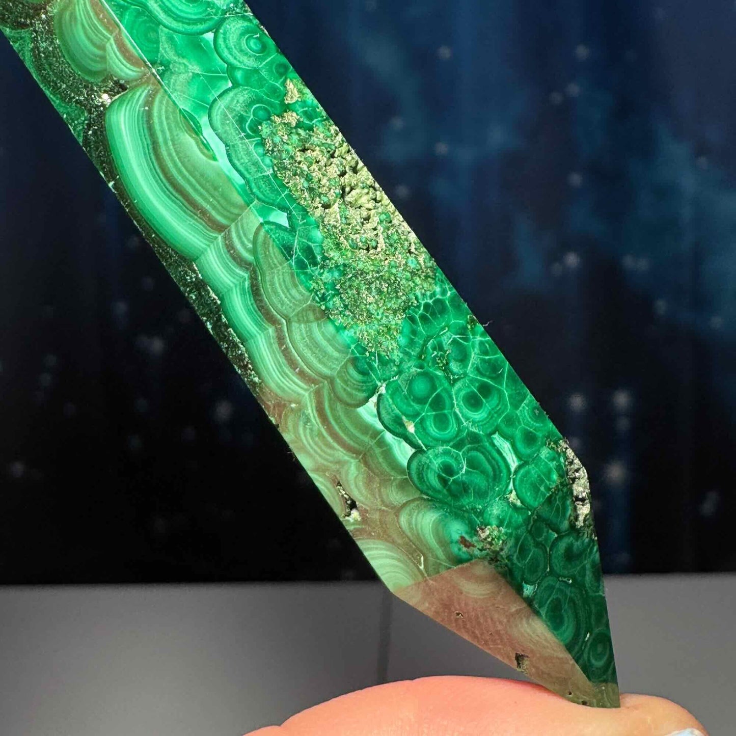 Malachite DT | 4 1/4" long | 79 grams | genuine Malachite | natural Malachite | Damage Discount