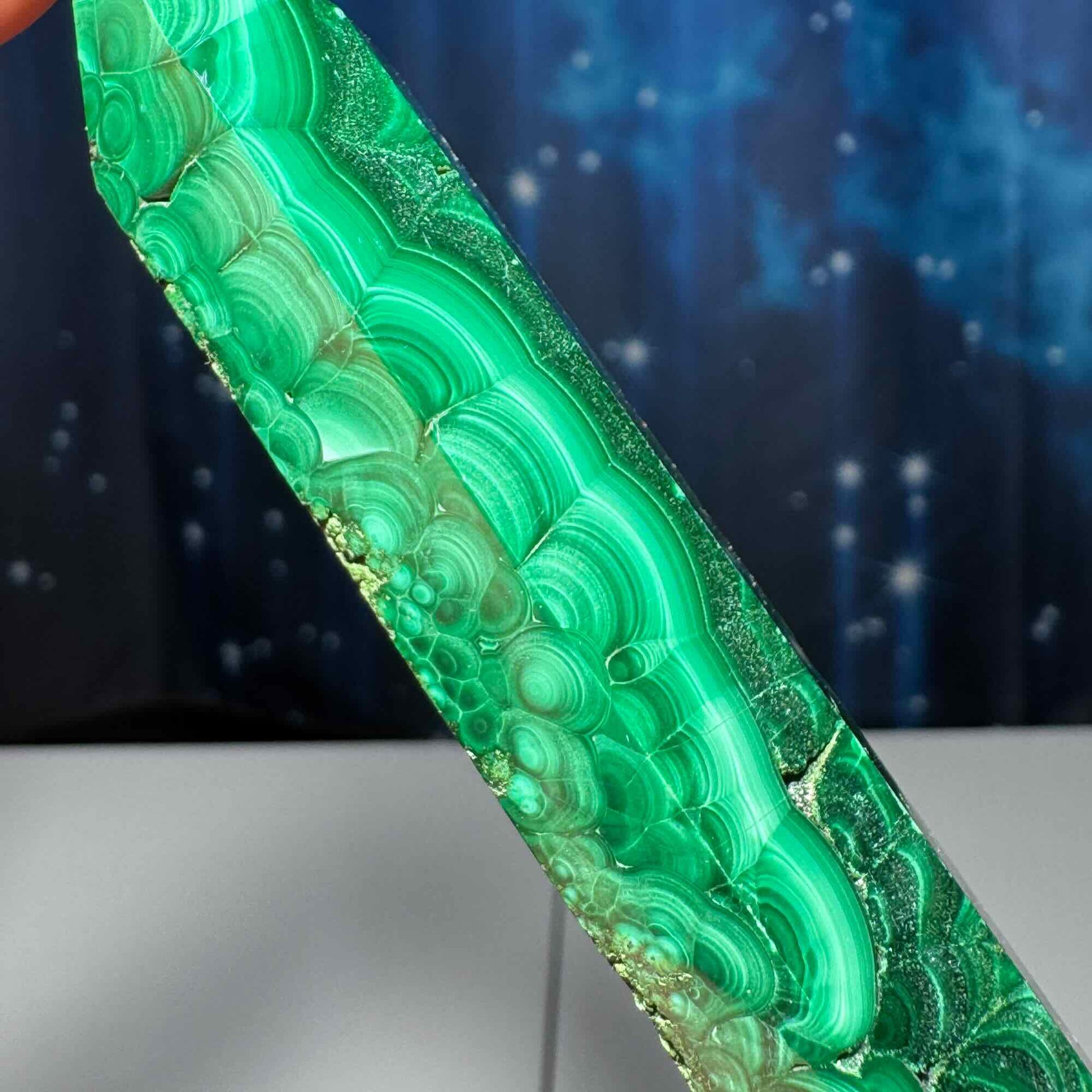 Malachite DT | 4 1/4" long | 79 grams | genuine Malachite | natural Malachite | Damage Discount