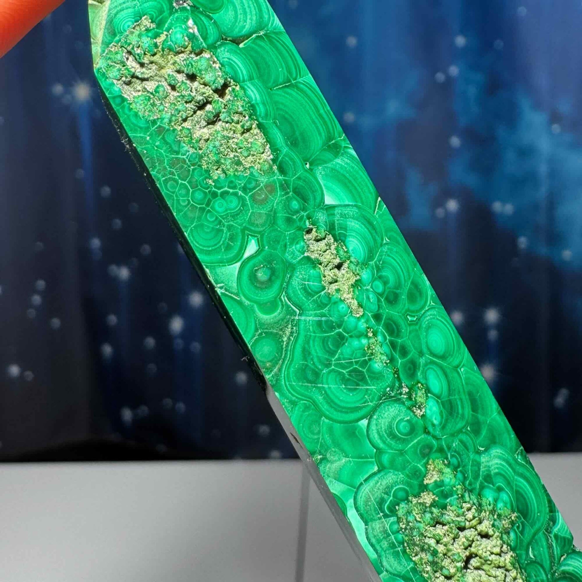 Malachite DT | 4 1/4" long | 79 grams | genuine Malachite | natural Malachite | Damage Discount