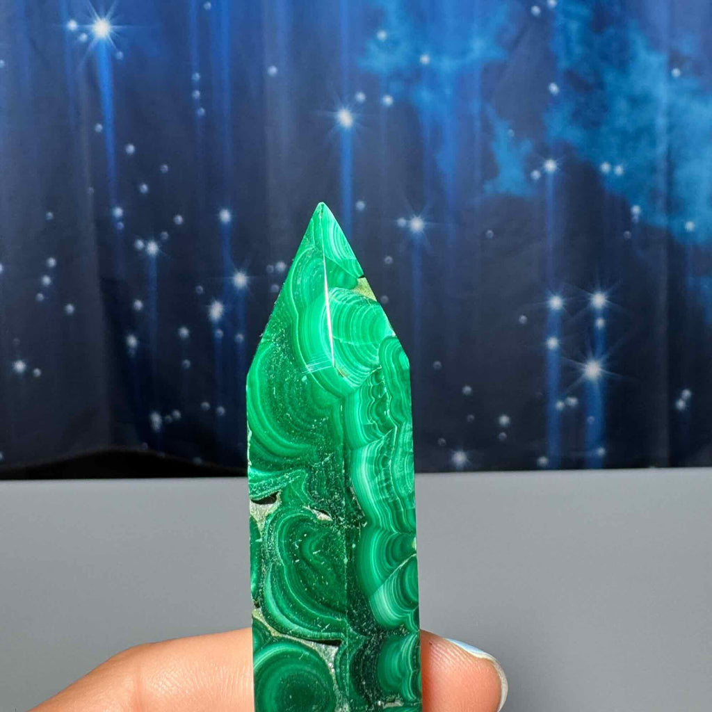 Malachite DT | 4 1/4" long | 79 grams | genuine Malachite | natural Malachite | Damage Discount