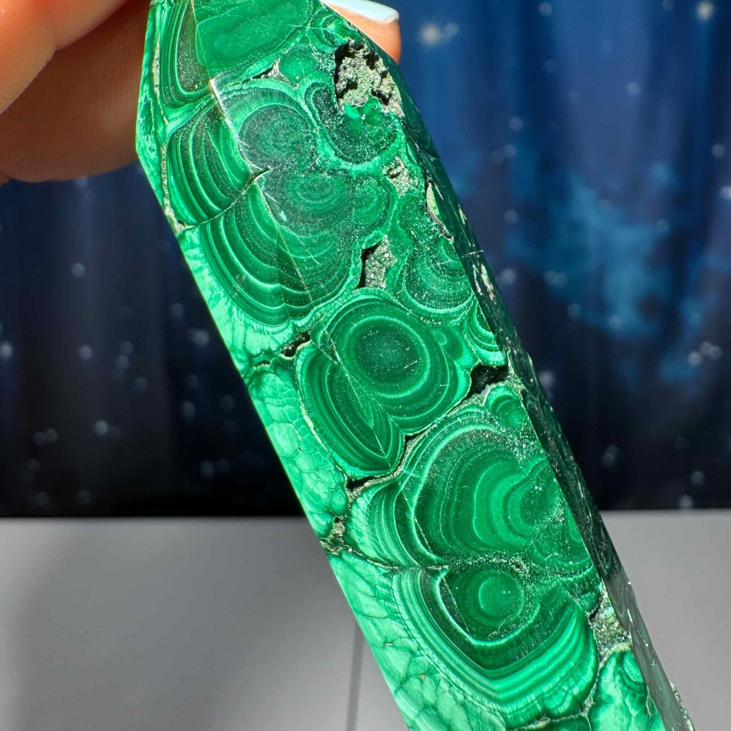 Malachite DT | 4 1/4" long | 96 grams | genuine Malachite | natural Malachite | Damage Discount