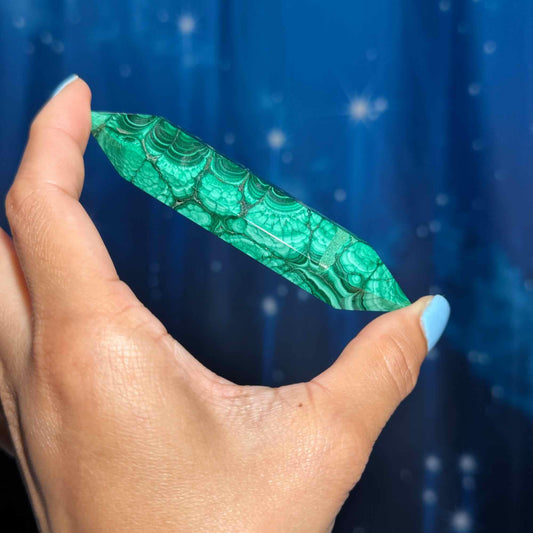 Malachite DT | 4 1/4" long | 96 grams | genuine Malachite | natural Malachite | Damage Discount