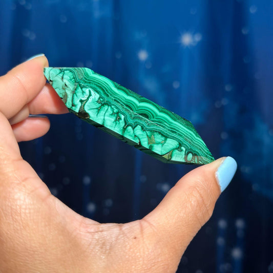 Malachite DT | 3 1/2" long | 74 grams | genuine Malachite | natural Malachite