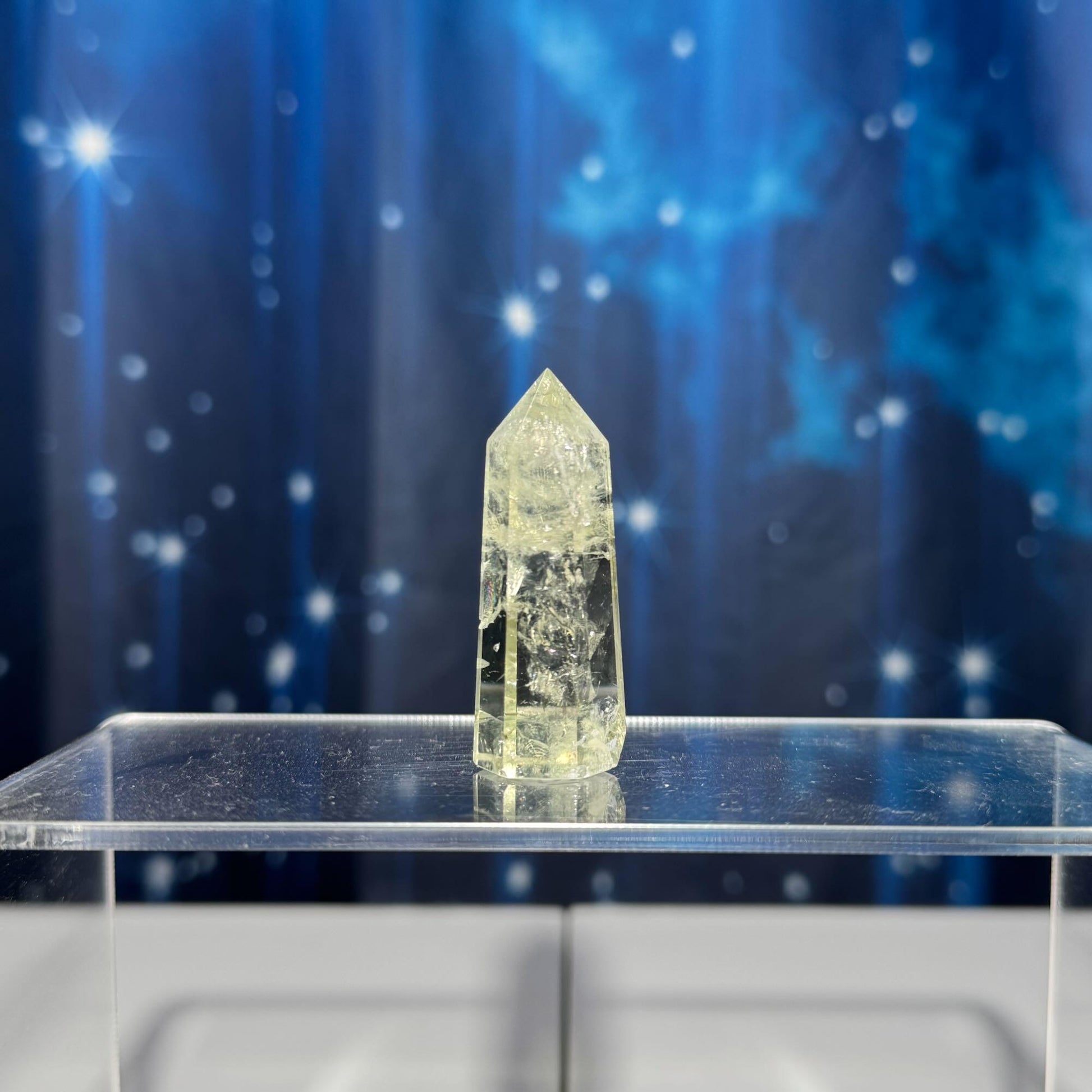 Prasiolite mini point | 2” tall | 22 grams | Damage Discount | with rainbows | heat treated Amethyst
