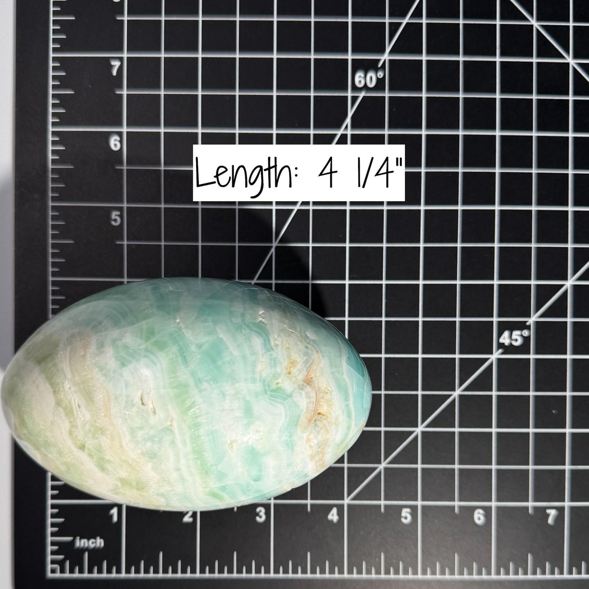 Caribbean Calcite goddess egg | 4 1/4" long | 748 grams | ocean blue | Tucson find | pill shape | ellipsoid