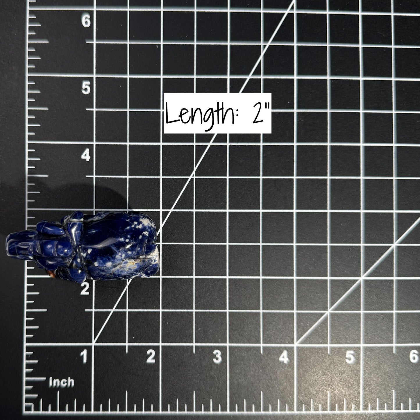 Mini Sodalite Elephant carving | 2” long | 45 grams | trunk up elephant