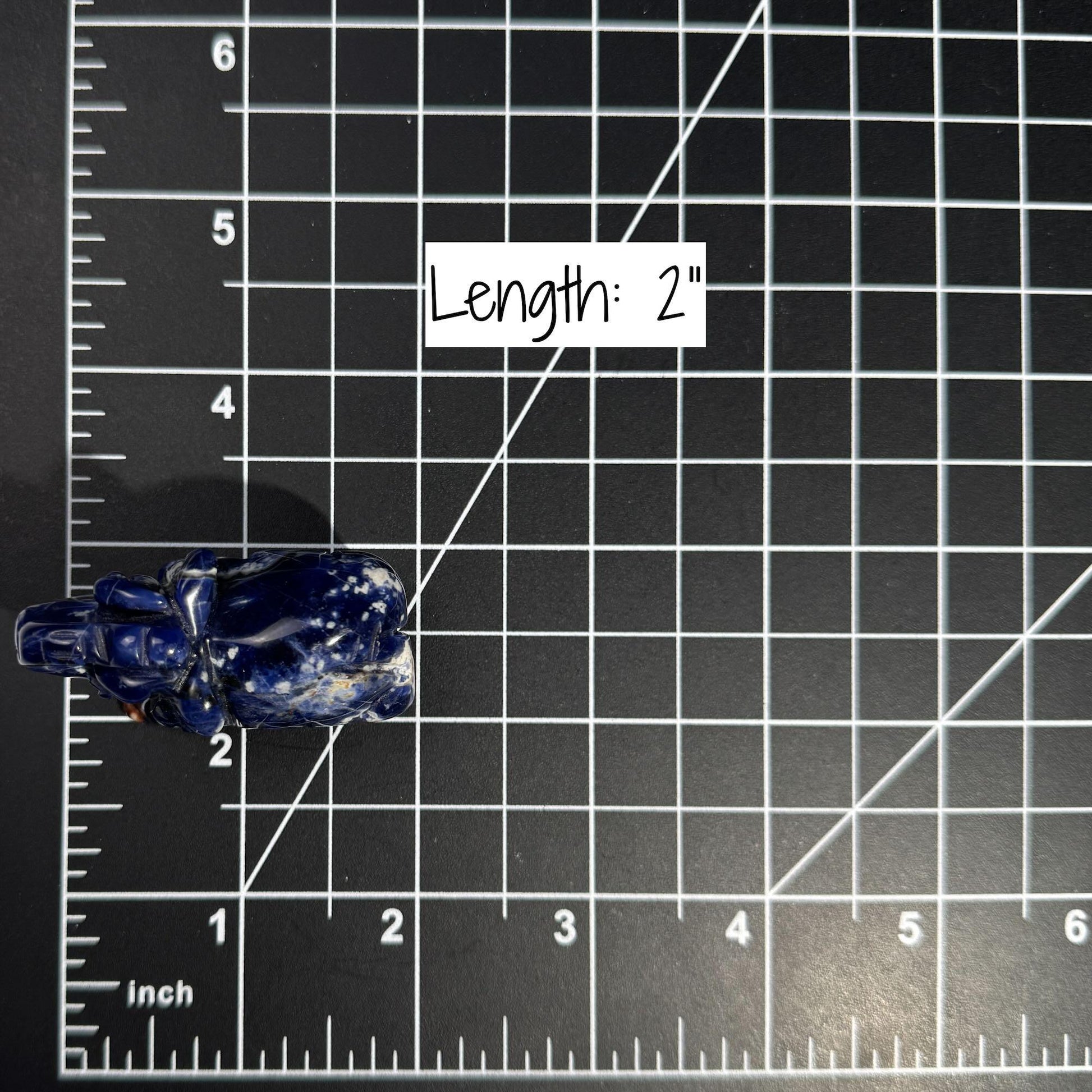 Mini Sodalite Elephant carving | 2” long | 45 grams | trunk up elephant
