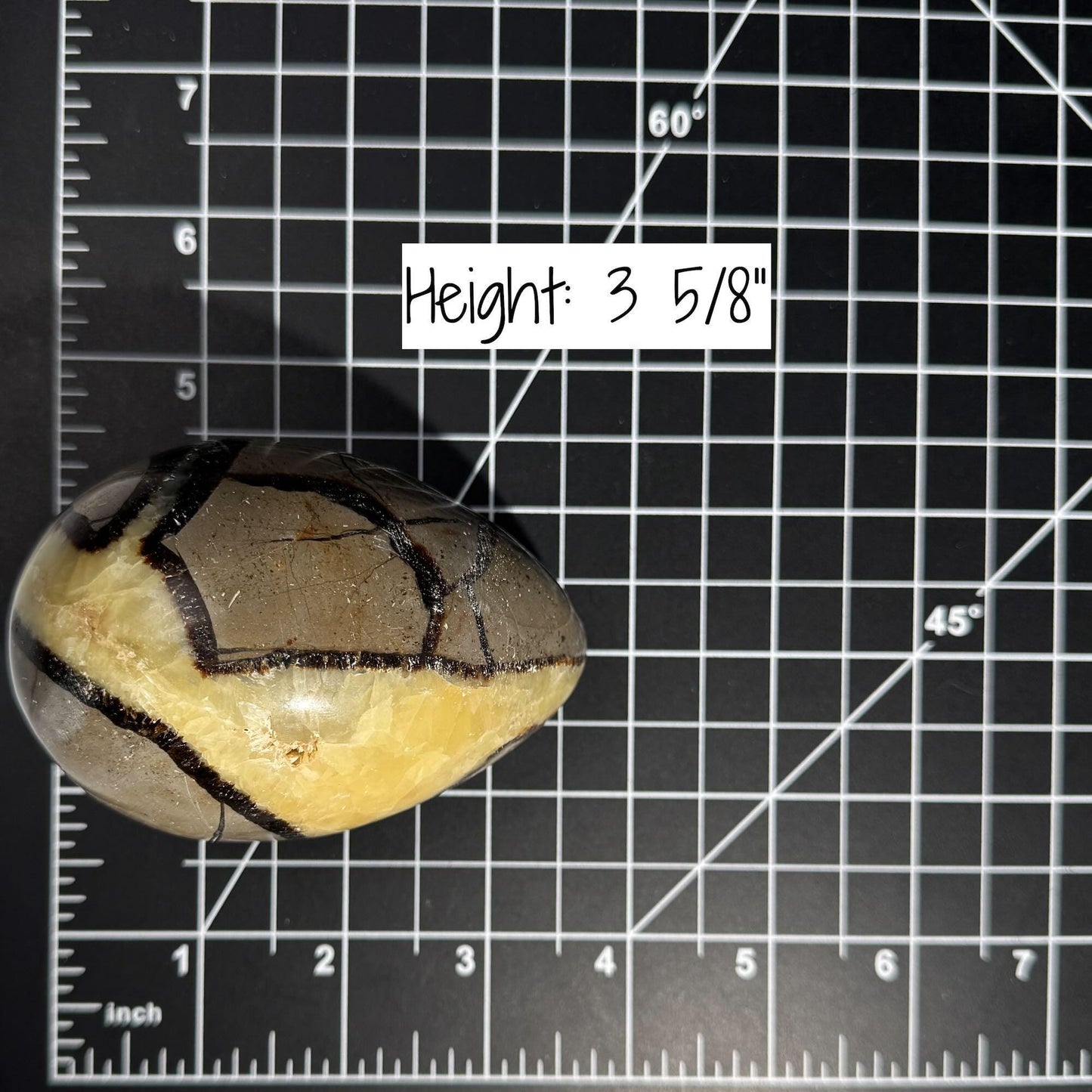 Septarian Geode egg | 3 5/8" tall | 459 grams | stand included | UV reactive
