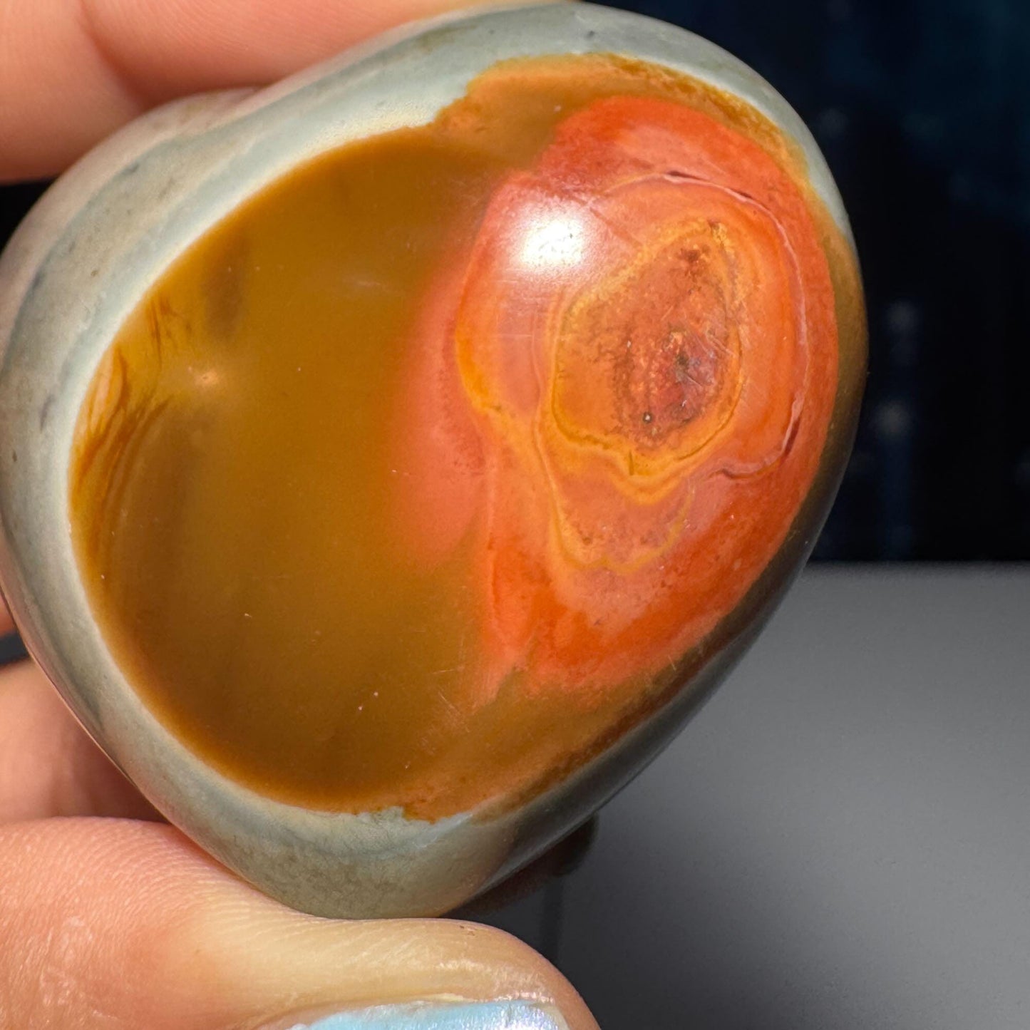 Mini Polychrome Jasper heart | 1 5/8" tall | 71 grams | Desert Jasper | stand included