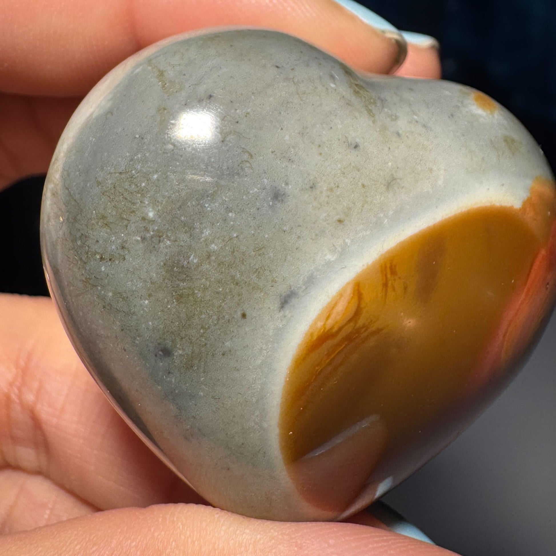 Mini Polychrome Jasper heart | 1 5/8" tall | 71 grams | Desert Jasper | stand included