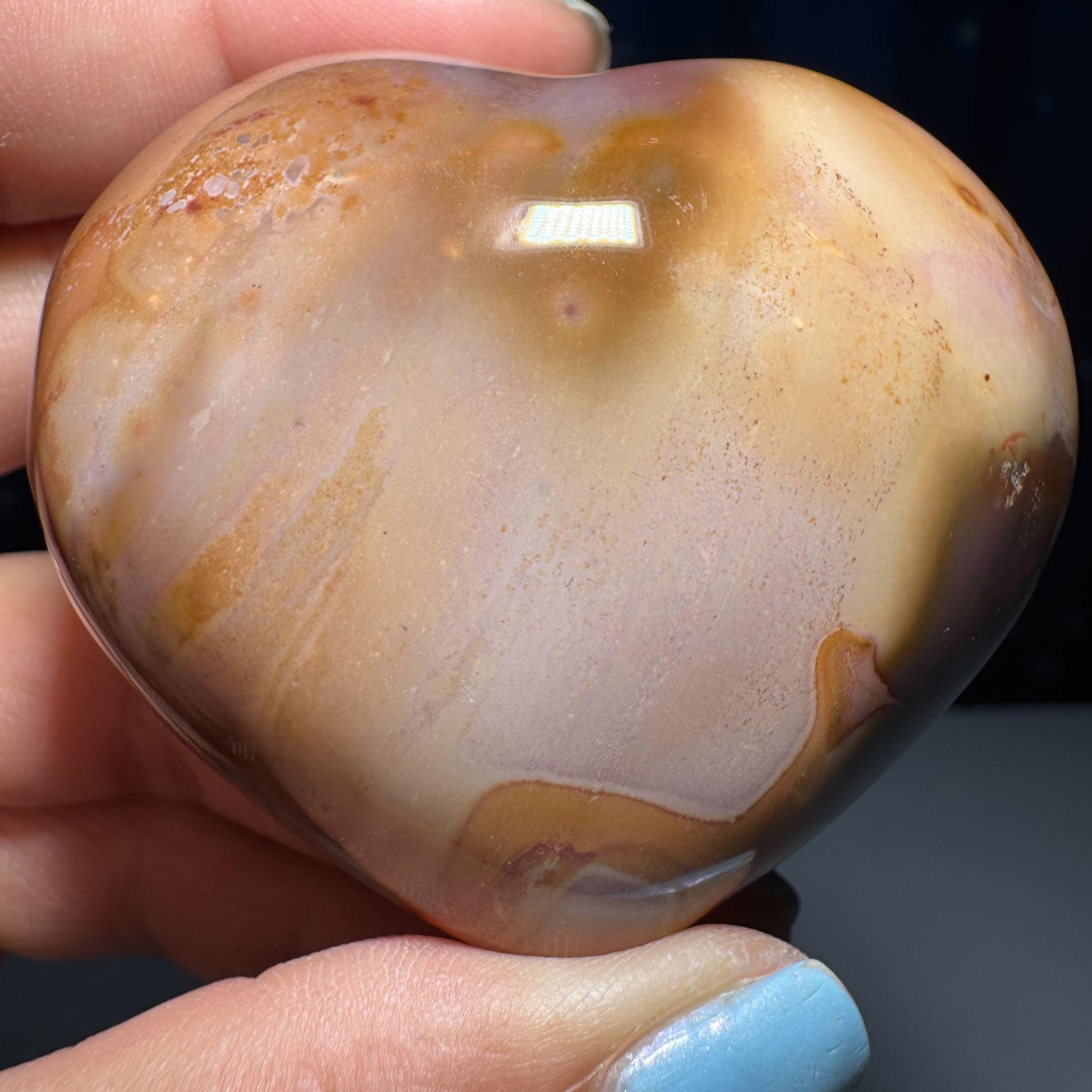 Polychrome Jasper heart | 2" tall | 136 grams | stand included | Desert Jasper