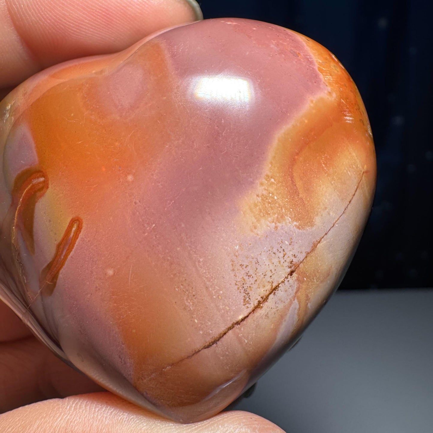 Polychrome Jasper heart | 2" tall | 136 grams | stand included | Desert Jasper
