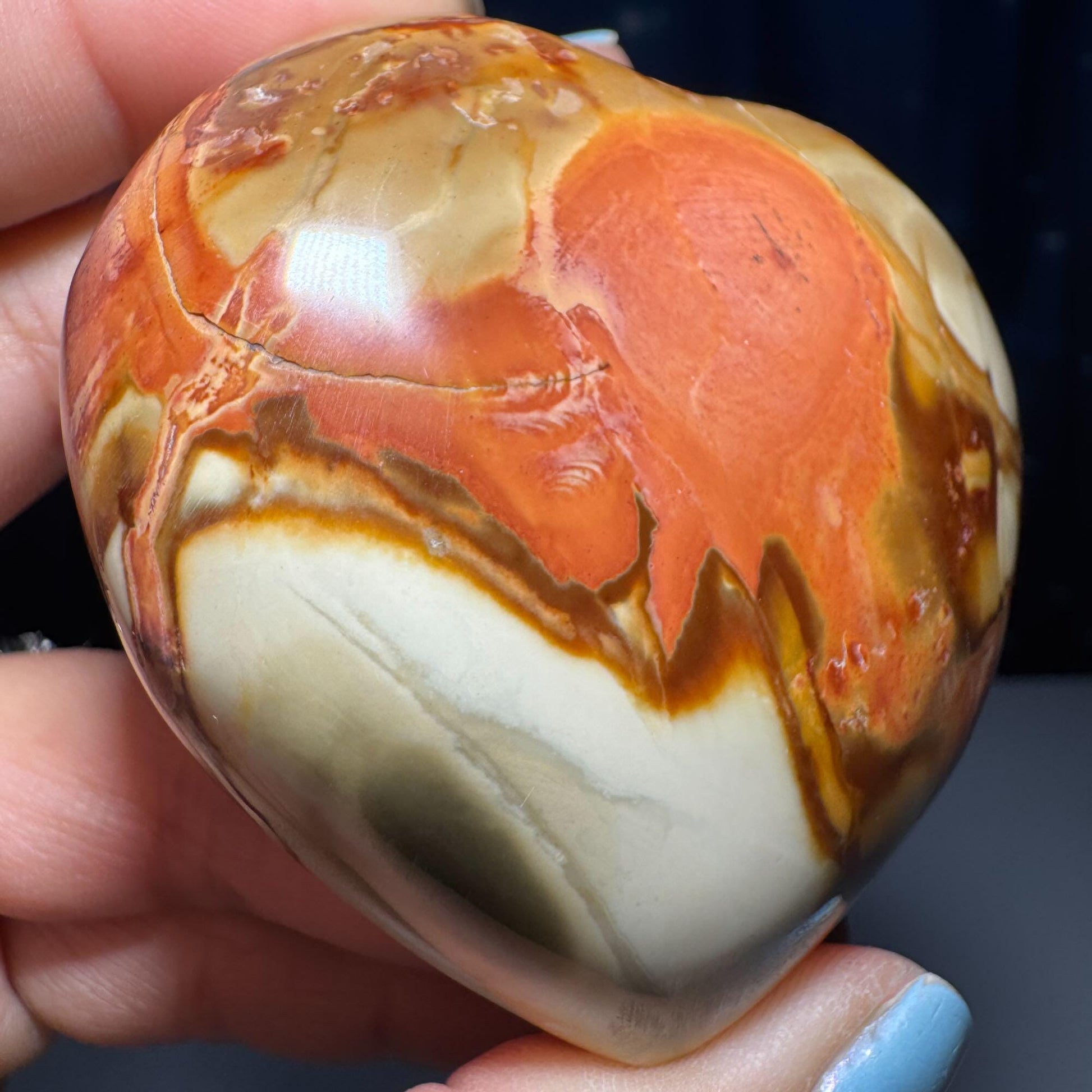 Polychrome Jasper heart | 2 3/8" tall | 156 grams | stand included | Desert Jasper