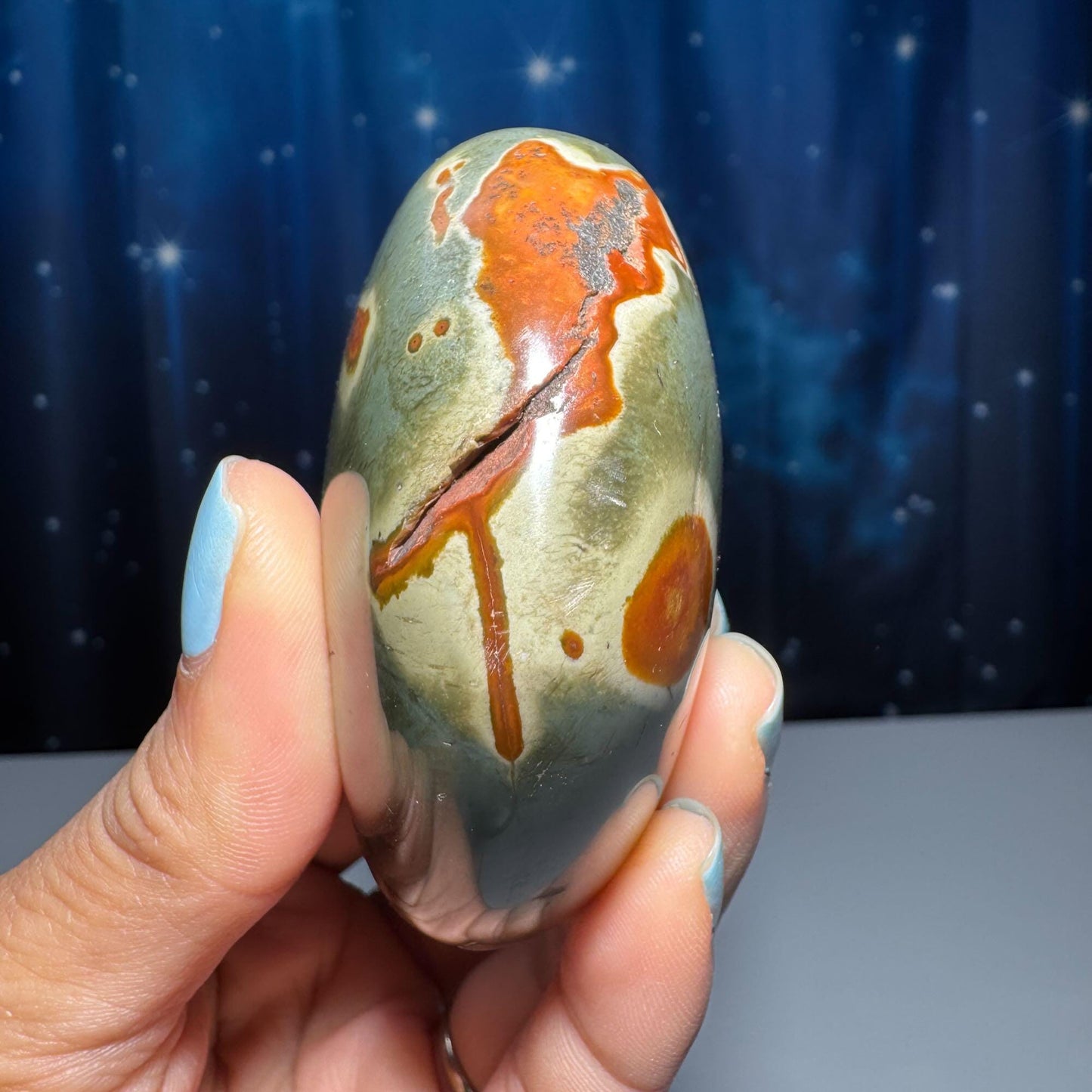 Polychrome Jasper heart | 2 1/8" tall | 170 grams | stand included | Desert Jasper | natural vug