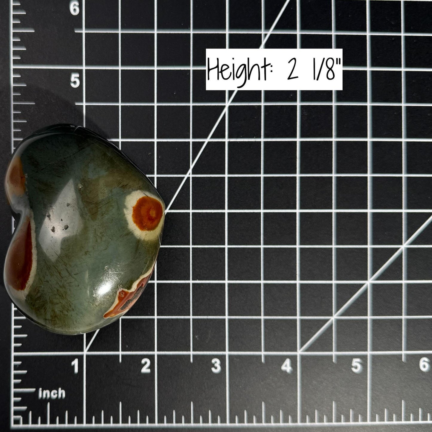 Polychrome Jasper heart | 2 1/8" tall | 170 grams | stand included | Desert Jasper | natural vug