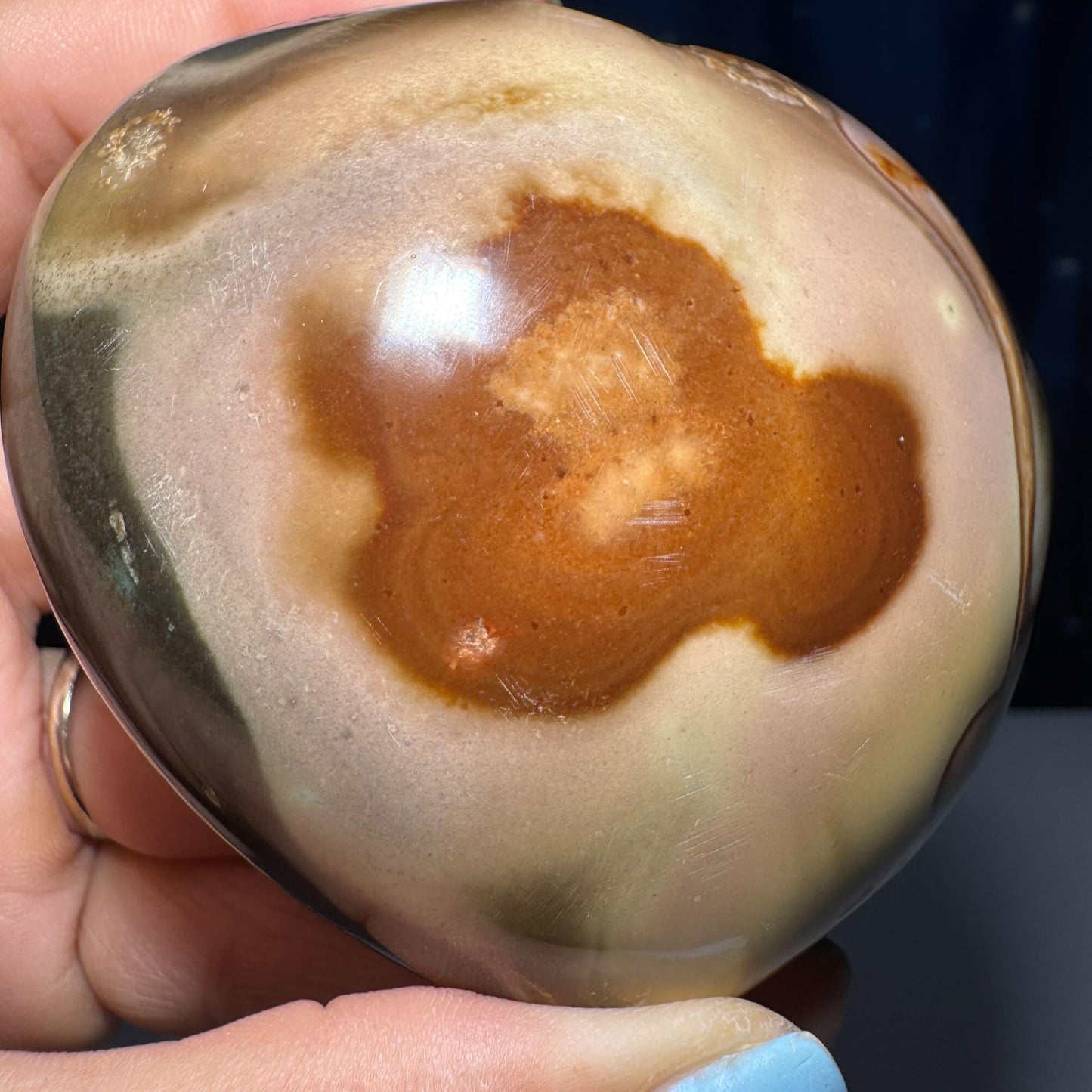 Polychrome Jasper heart | 2 3/4” tall | 301 grams | Damage Discount | stand included | Desert Jasper
