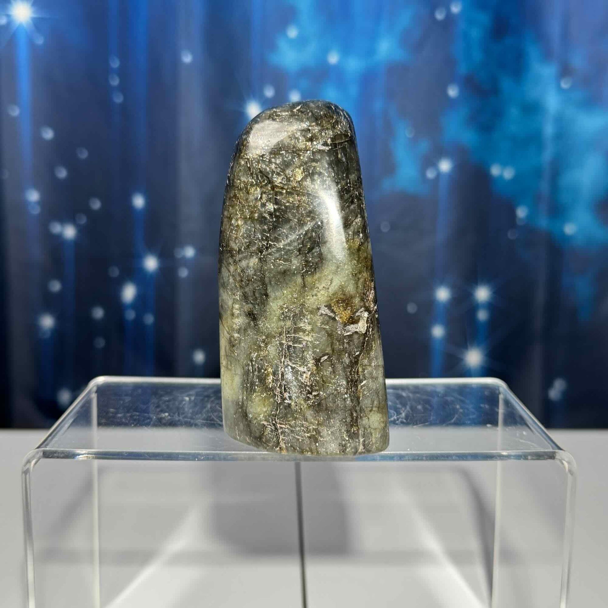 Labradorite free form | 3 3/4" long | 842 grams | dual flash | purple flash | pink flash | orange flash | blue flash yellow flash