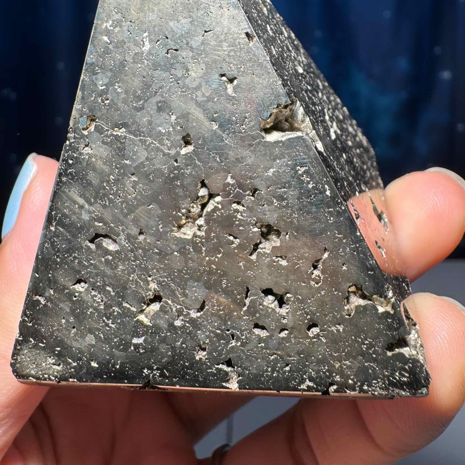 Peruvian Pyrite pyramid | 2 3/8” tall | 283 grams | cubic Pyrite | Damage Discount