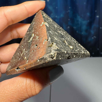 Peruvian Pyrite pyramid | 2 3/8” tall | 283 grams | cubic Pyrite | Damage Discount