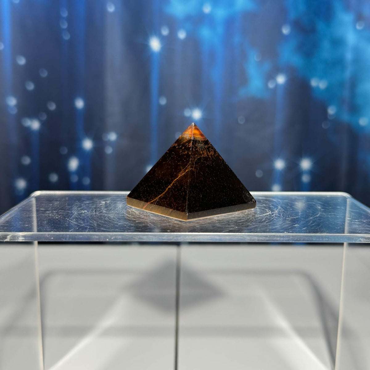 Yellow Tiger's Eye pyramid | 1 1/2" long | 54 grams | Damage Discount | flashy Tiger's Eye