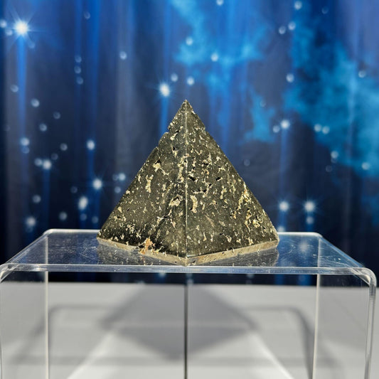 Peruvian Pyrite pyramid | 2 5/8” tall | 422 grams | cubic Pyrite