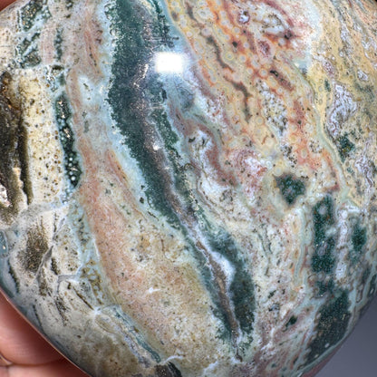 puffy Sea Jasper heart | 3 1/4" long | 410 grams | stand included