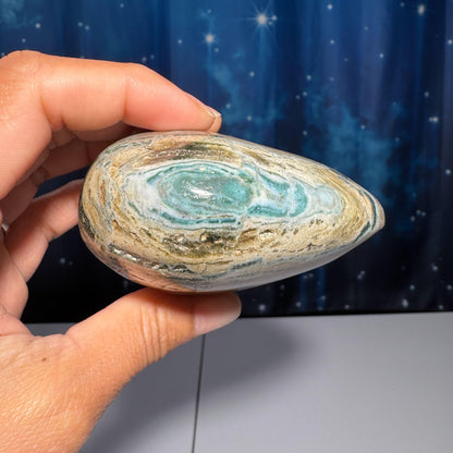 puffy Sea Jasper heart | 3 1/4" long | 410 grams | stand included