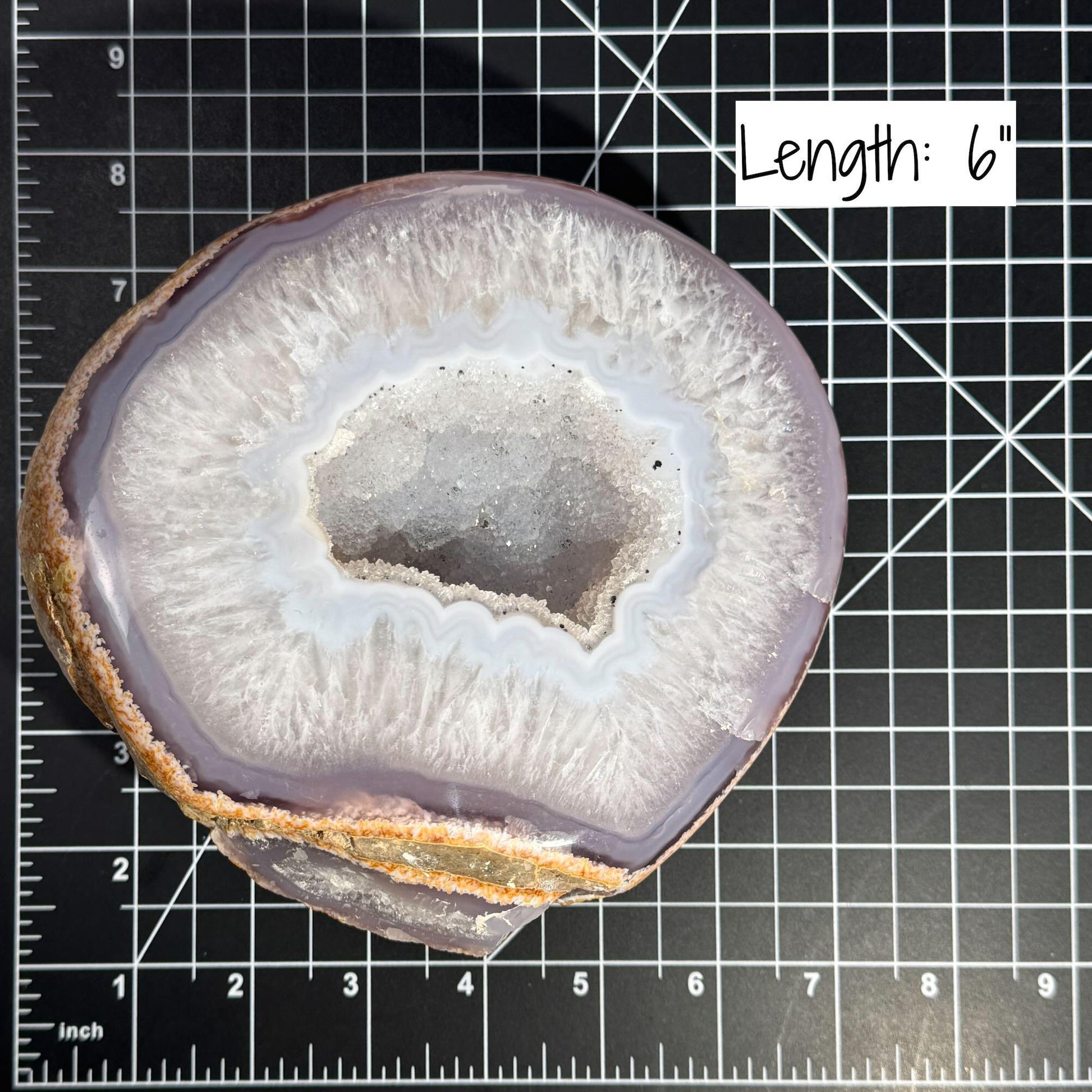 XL Agate Geode | 6” long | 1.939 kilograms | NO PAIR | mini rainbows